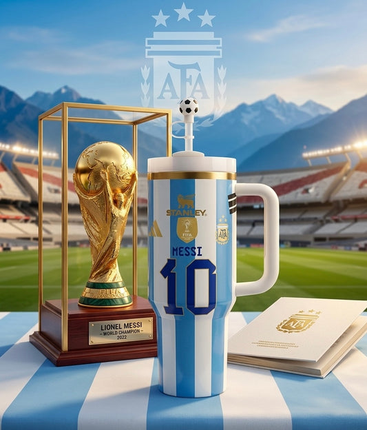 Custom 40oz Stanley Quencher Tumbler – Argentina Lionel Messi #10 World Cup Champion Edition (Read Note)