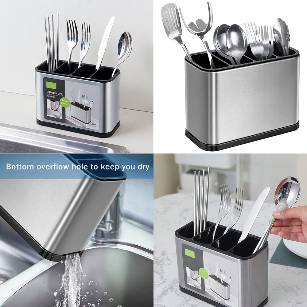 4 Portion Kitchen Stainless Steel Cutlery Organizer