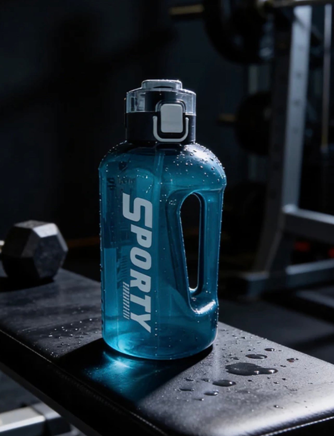 Sporty Fitness Water Bottle – BPA Free Hydration Jug with Handle