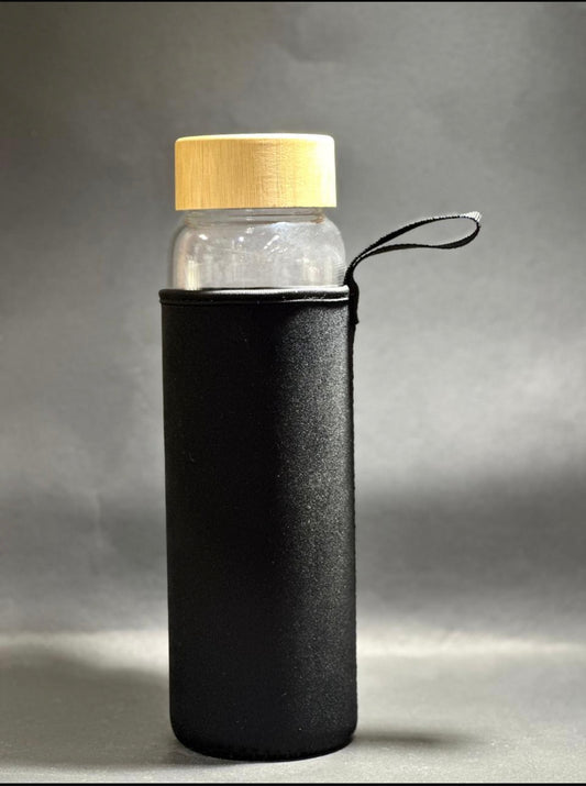 1000ml Borosilicate Glass Water Bottle with Bamboo Lid & Protective Neoprene Sleeve