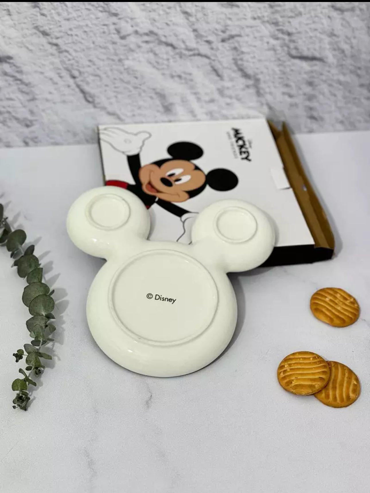 Disney Mickey Mouse Cartoon Cute Dinner Plate Home Breakfast Ceramics Creative Grid Plate Child Tableware