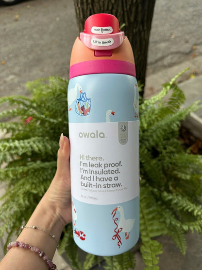 Owala FreeSip Stainless Steel Water Bottle – Silly Goose Limited Edition (32 oz / 946 ml)