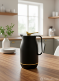Arabic-style insulated thermal coffee carafe or vacuum flask - 1L