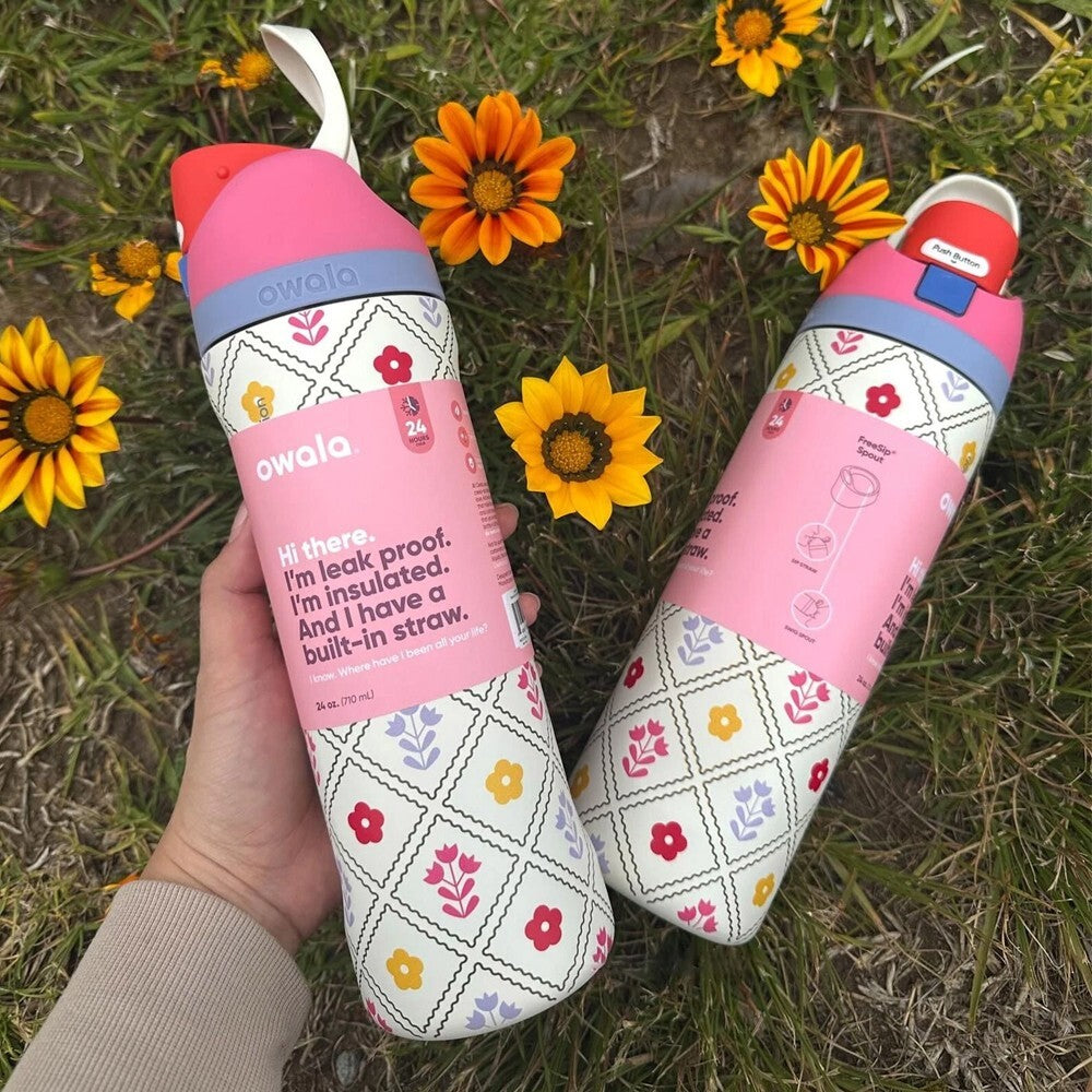 Garden Whimsy Owala FreeSip UO Exclusive Stainless Steel Water Bottle 24oz