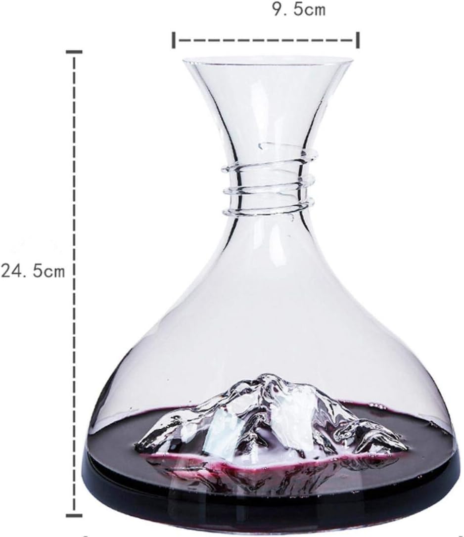 Creative Snow Mountain Style Crystal Red Wine Decanter - 100% Hand Blown Lead-Free Crystal Glass Red