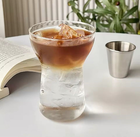 Wide Mouth Borosilica Transparent Glass Breakfast Milk Juice Iced Coffee Cups 400Ml