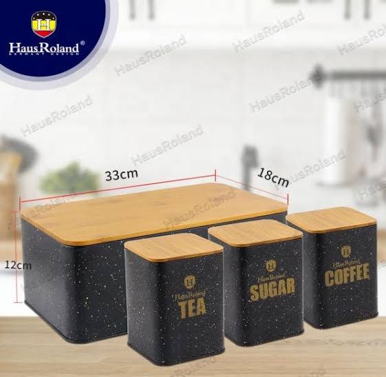 HausRoland Deluxe Bread Box & Jars Set –