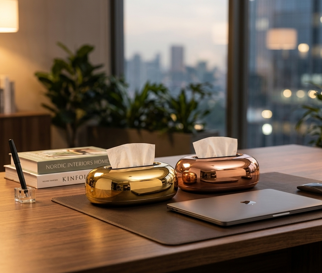 Luxury Chrome Tissue Box Holder – Elegant Modern Tissue Dispenser for Home & Office