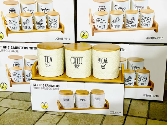 Modern Design Sugar Tea and Coffee Jar Set JC7577-A