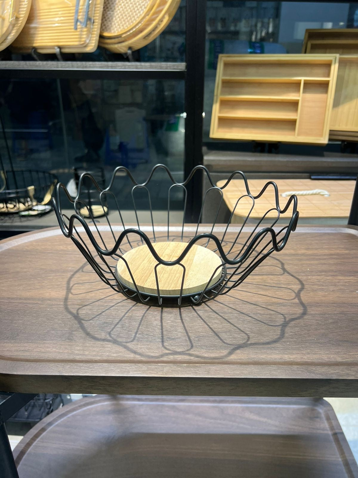 ModLeaf Metallic & Oak Fruit Basket