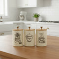 Classic Cream Kitchen Canister Trio | 3Pcs Set