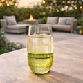 Luxury Tableware Glass Set of 6 – Crystal Clear with Golden Accent Base