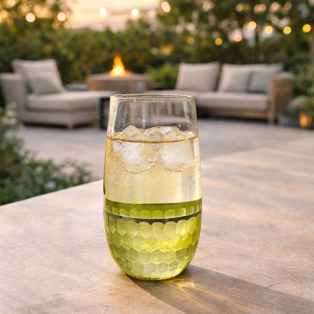Luxury Tableware Glass Set of 6 – Crystal Clear with Golden Accent Base