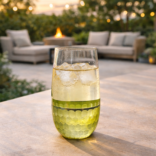 Luxury Tableware Glass Set of 6 – Crystal Clear with Golden Accent Base