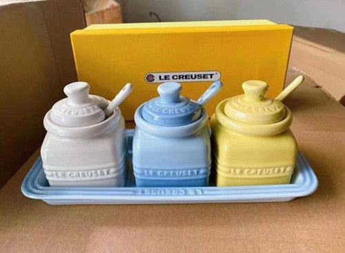 LE CREUSET SET OF 3 SEASONING JARS