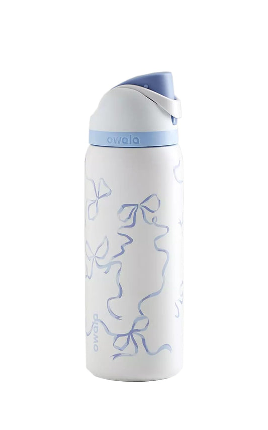 Owala FreeSip 32oz Insulated Stainless Steel Water Bottle – Blue Ribbon Bow Edition