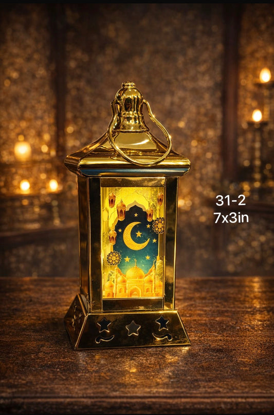 RAMADAN ARABIC THEME DECORATIVE LED CELL METAL LANTERNS