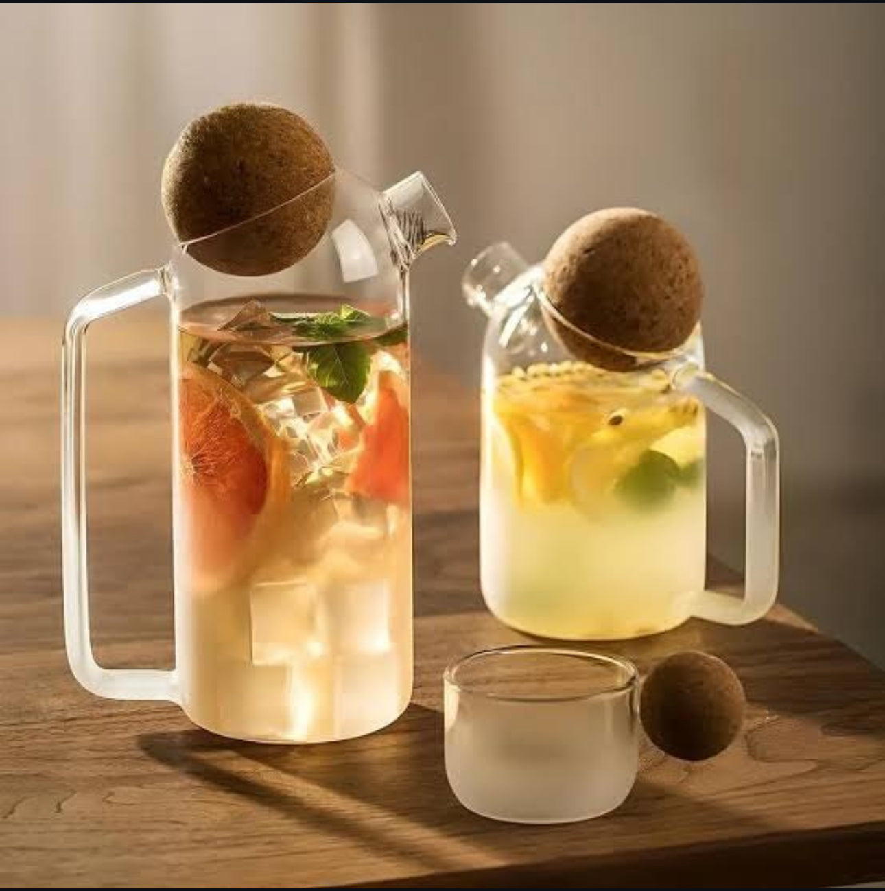 Nordic Borosilicate Glass Teapot with Cork Lid - Stove Proof