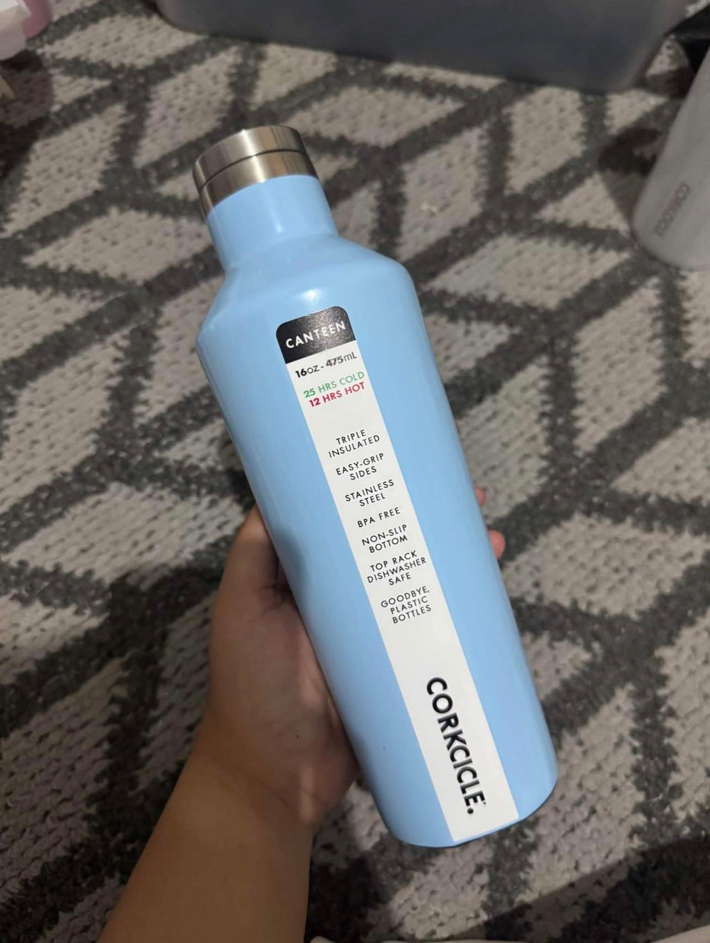 Corkcicle Canteen 16oz Insulated Water Bottle - Powder Blue