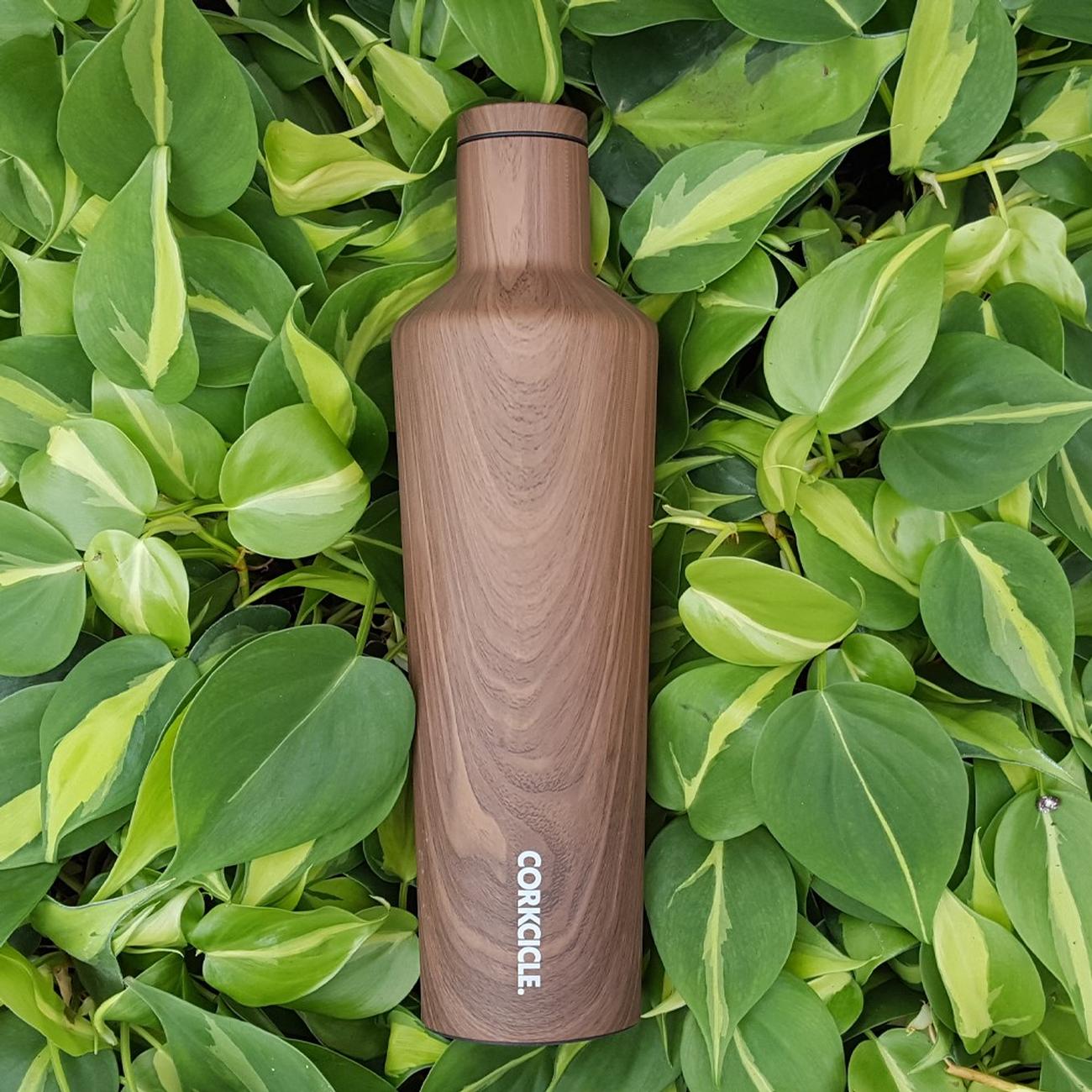 Corkcicle Wood Finish Insulated Stainless Steel Canteen Bottle | 16oz (475ml)
