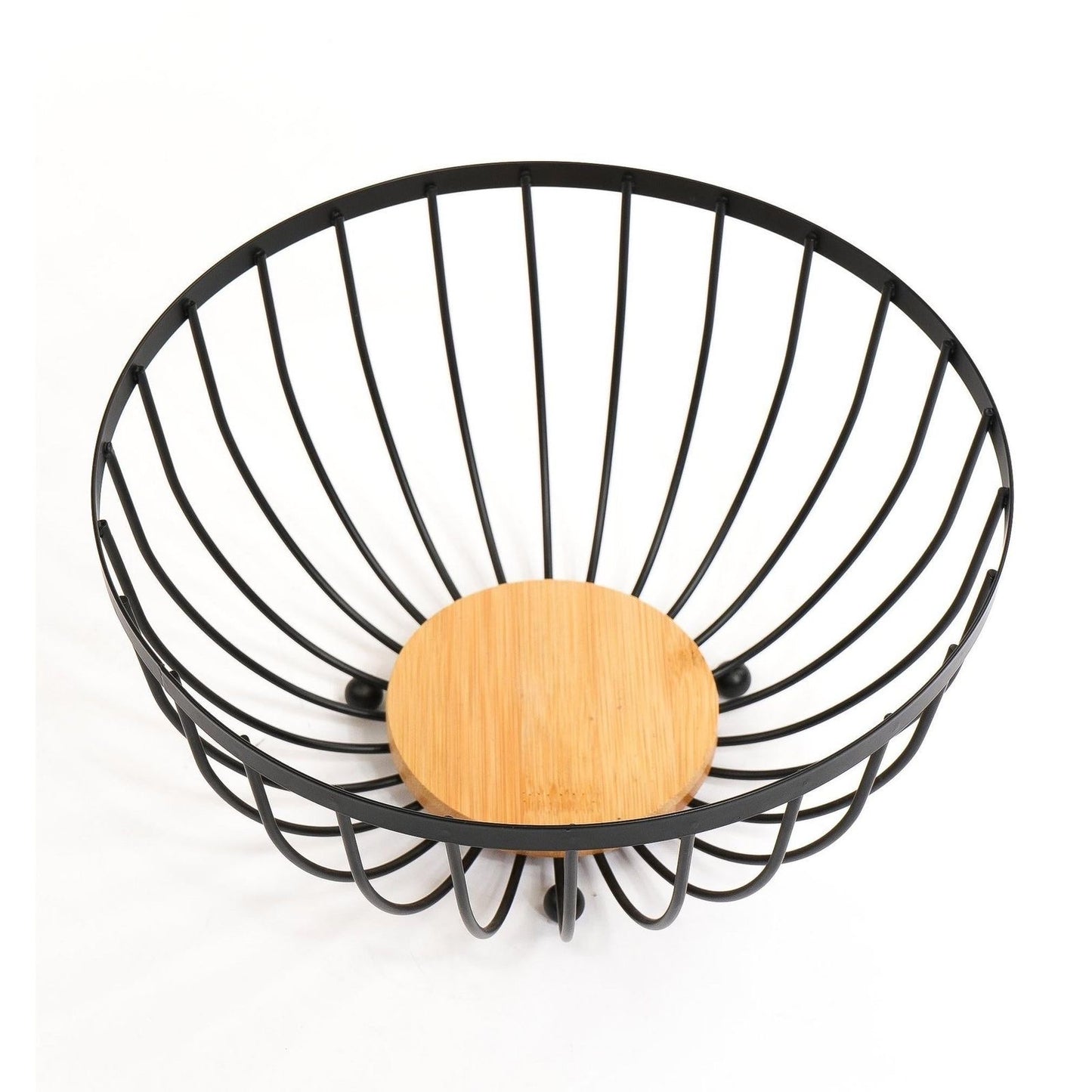 Metallic & Oak Fruit Basket