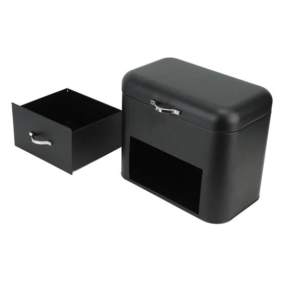 Iron Bread Box, 2 Layer Rustic Bread Storage Box, Bread Holder Shelf, Bread Storage Container Bin For Kitchen Counter, Large Capacity Food Storage Container