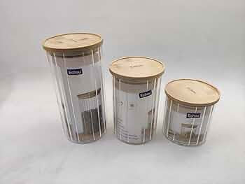Echou 3Pcs Airtight Glass Jars Set