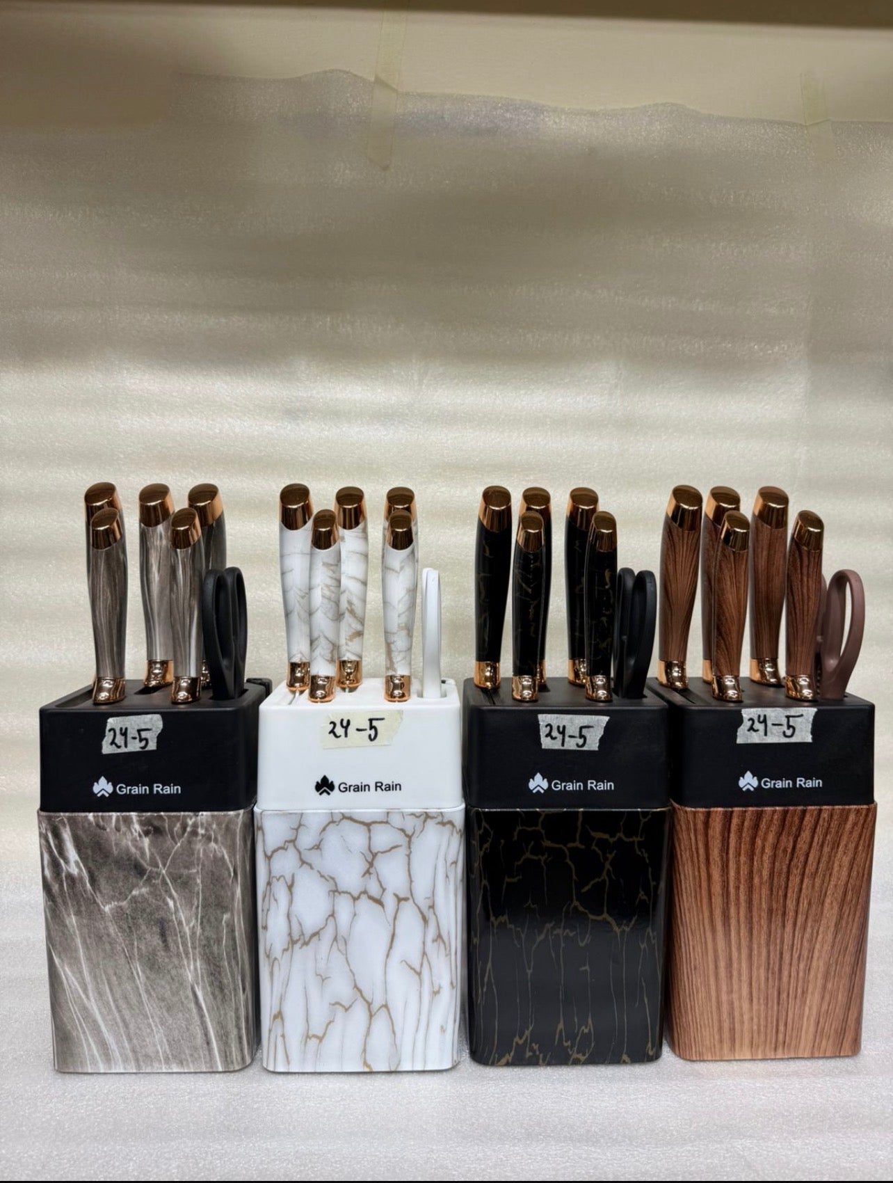 7-PIECE RUST-PROOF KNIFE SET – PREMIUM BLOCK FULL KITCHEN KIT