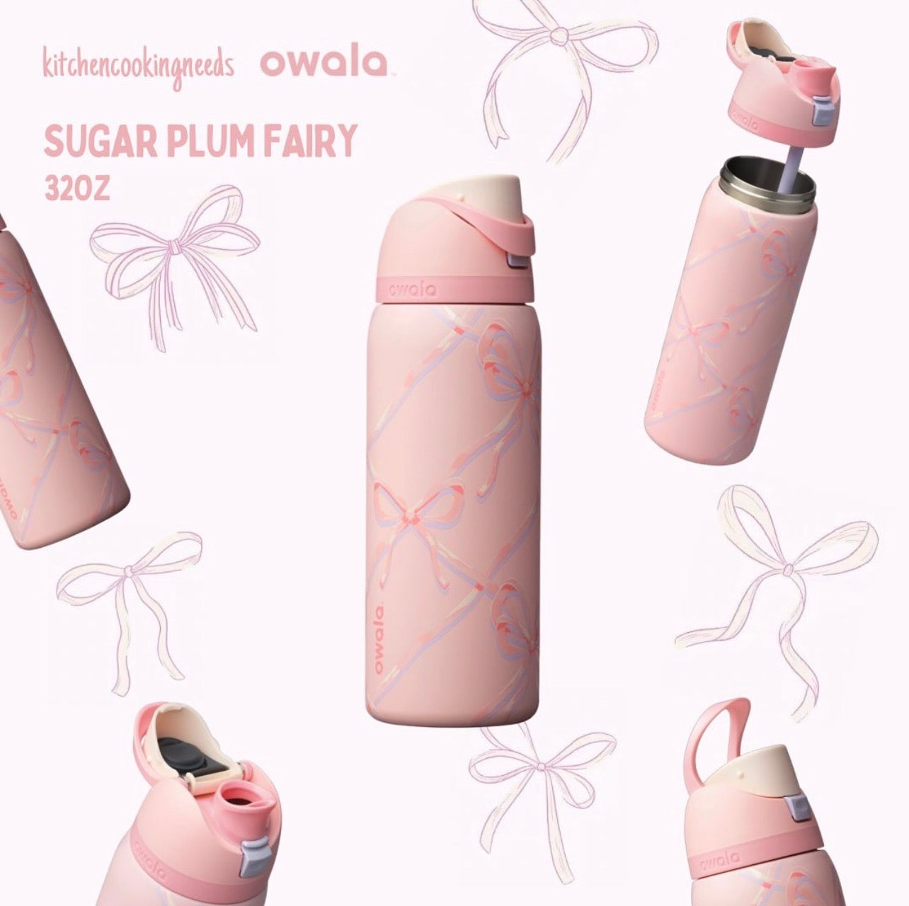 Owala FreeSip® 32oz Insulated Stainless Steel Water Bottle – Sugar Plum Edition