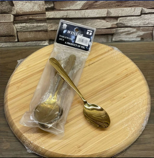 Winsor Tableware Stainless Steel Dinner Spoon Golden (Pack of 6)