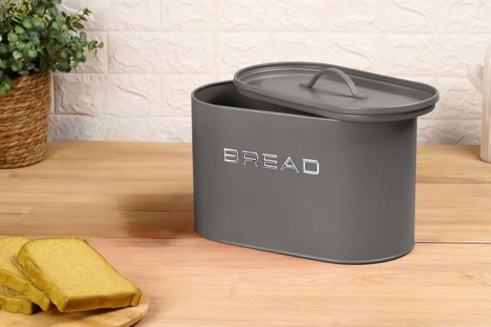 Royal Homeware 4pc Enzo Breadbin & Canister Set (Grey)