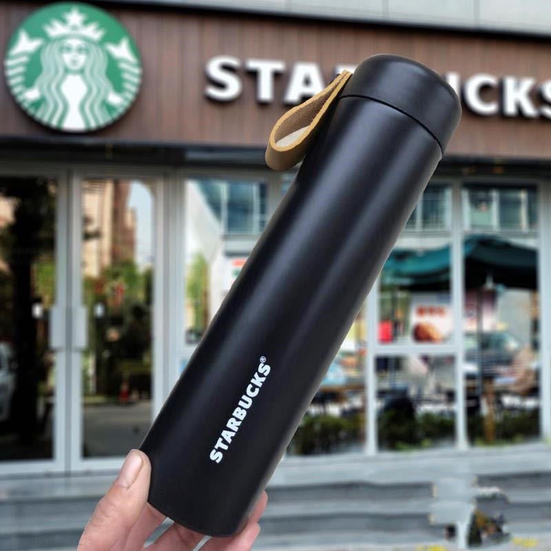 Starbucks Stainless Steel Water Bottle in a sleek, minimalist black finish | 473Ml