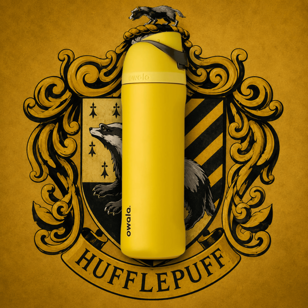 Owala Harry Potter FreeSip Stainless Steel Water Bottle – Hufflepuff Edition (24 oz / 710 ml)