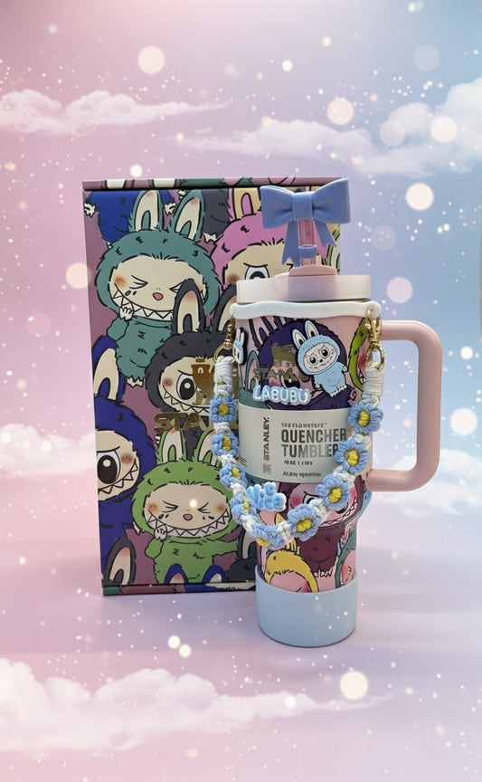 Stanley Labubu Quencher H2.0 FlowState™ Tumbler 40 oz With Labubu Doll Keychain With Accessories