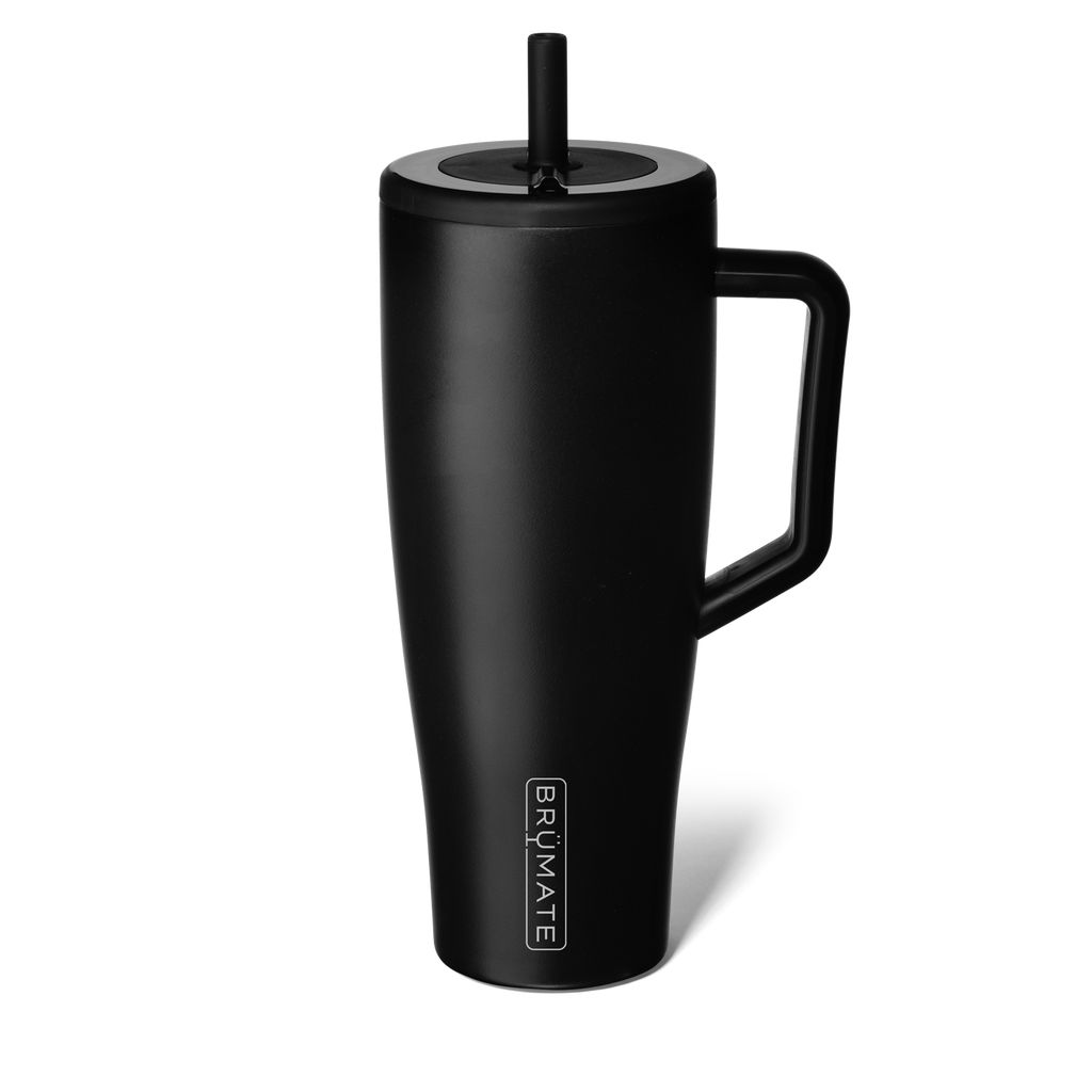 BrüMate Era 40 oz Tumbler with Handle and Straw | 100% Leakproof Insulated Tumbler with Lid and Straw | Made of Stainless Steel | Cup Holder Friendly Base | 40oz (Matte Black)