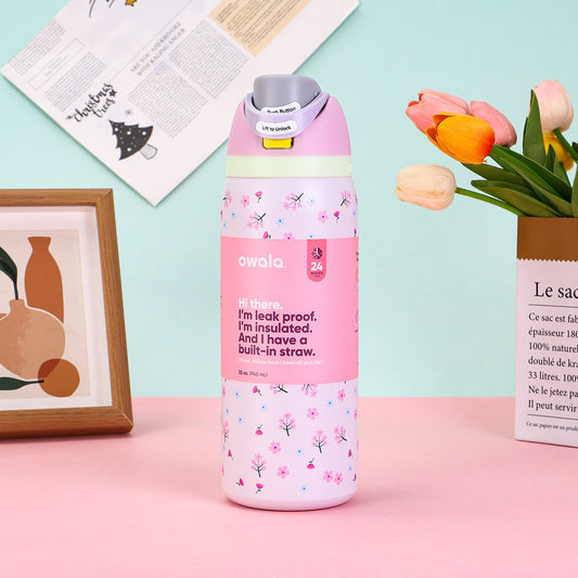 Owala FreeSip® 32oz Insulated Stainless Steel Water Bottle – Cherry Blossom Edition