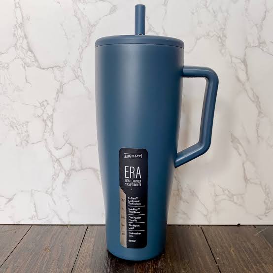 BrüMate Era 40 oz Tumbler with Handle and Straw | 100% Leakproof Insulated Tumbler with Lid and Straw | Made of Stainless Steel | Cup Holder Friendly Base | 40oz (Nightfall Blue)
