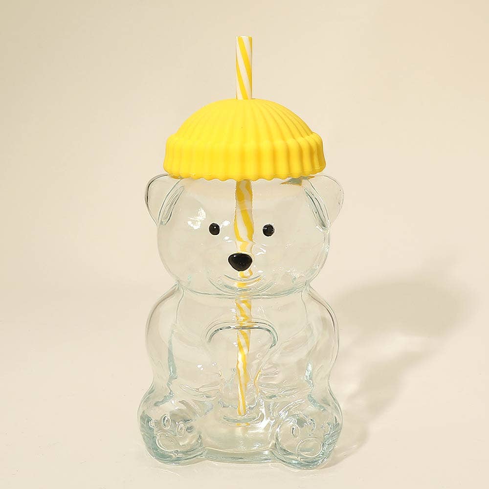 Bearista Coffee Glass with Straw & Lid | 20oz