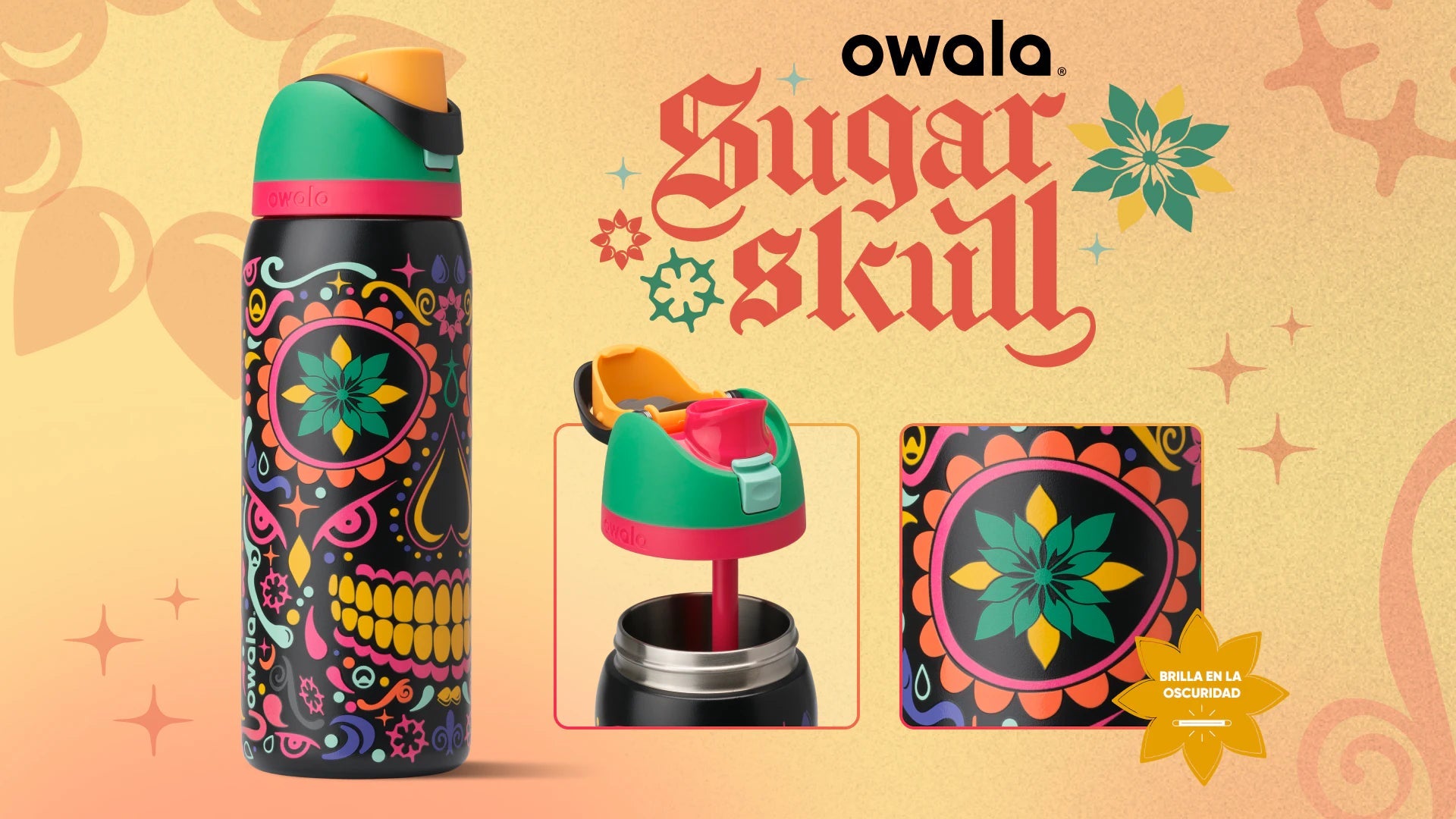 Owala FreeSip Water Bottle - 32oz | Sugar Skull (Limited Edition)
