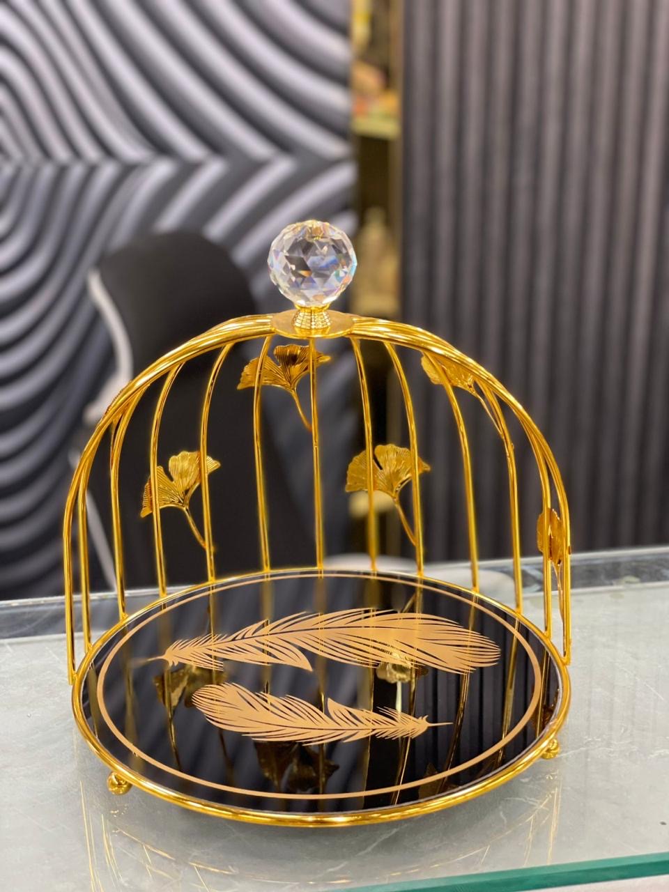 Stylish Desert Serving Golden Cage ( High Quality Golden Finish
