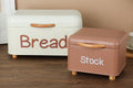 Bread Stock Storage Containter Rubber Wood Handle Set Of 2