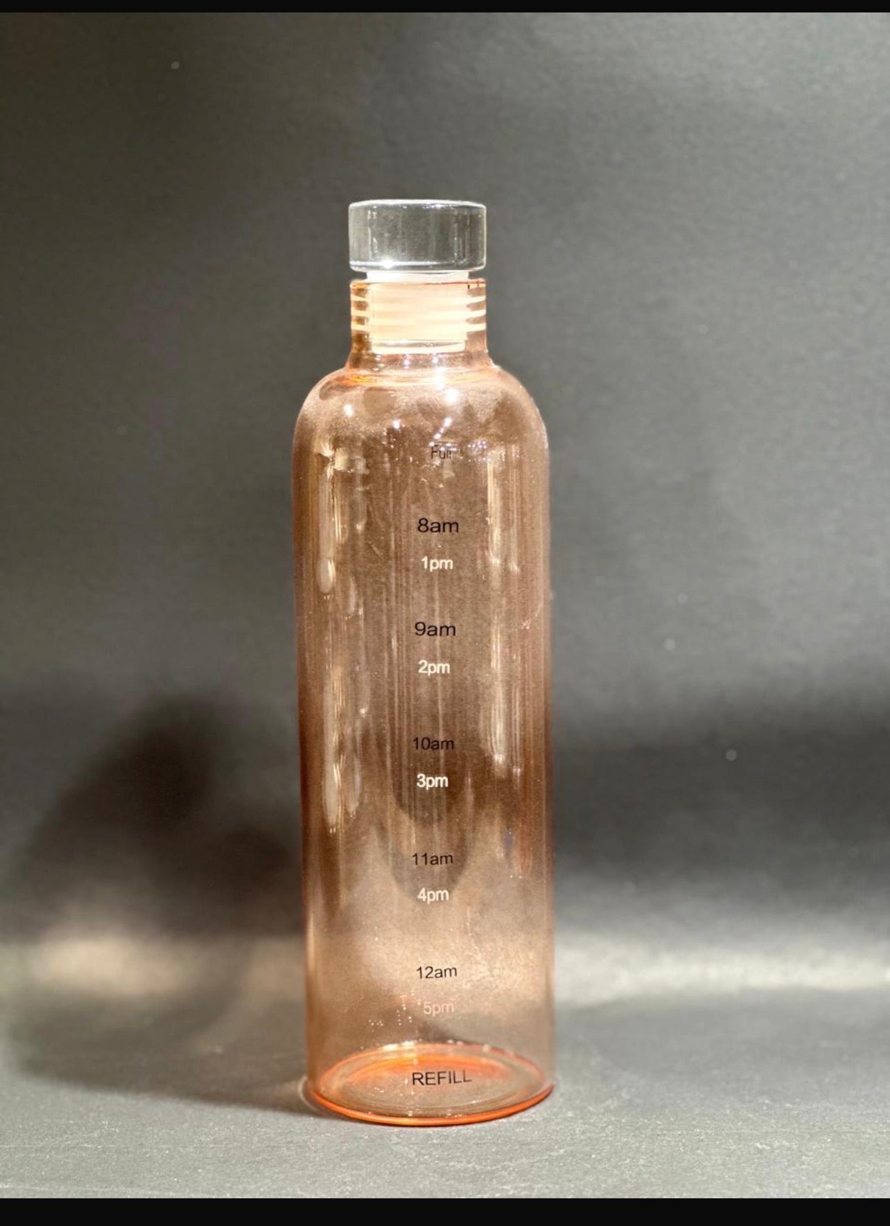 550ml Gradient Borosilicate Glass Water Bottle with Time Markers – Leakproof & Eco-Friendly Reusable Drink Bottle