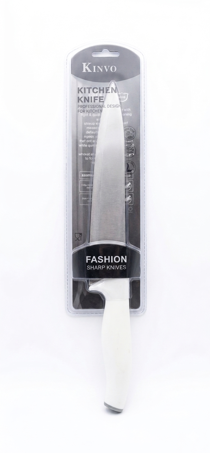 Kinvo Chef Knife Professional Blade with White Handle