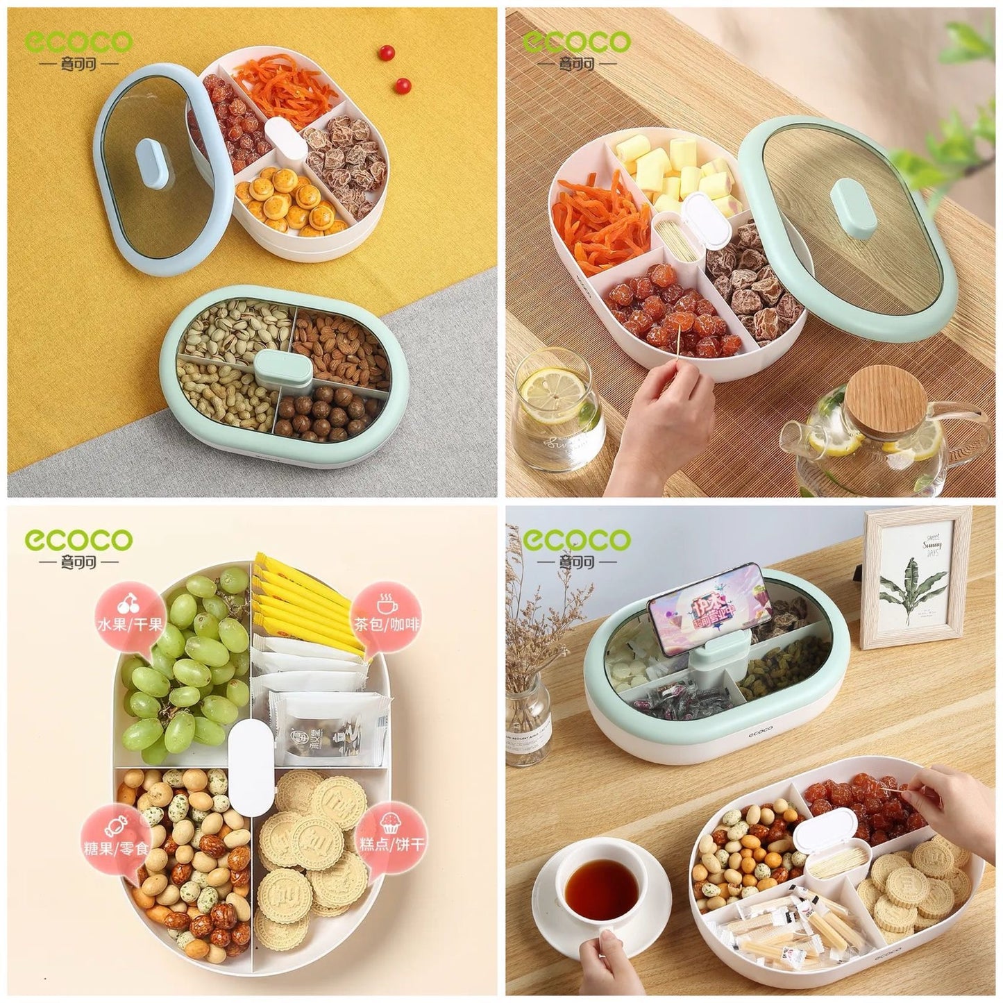Ecoco Double Layer Candy & Dry Fruits Box