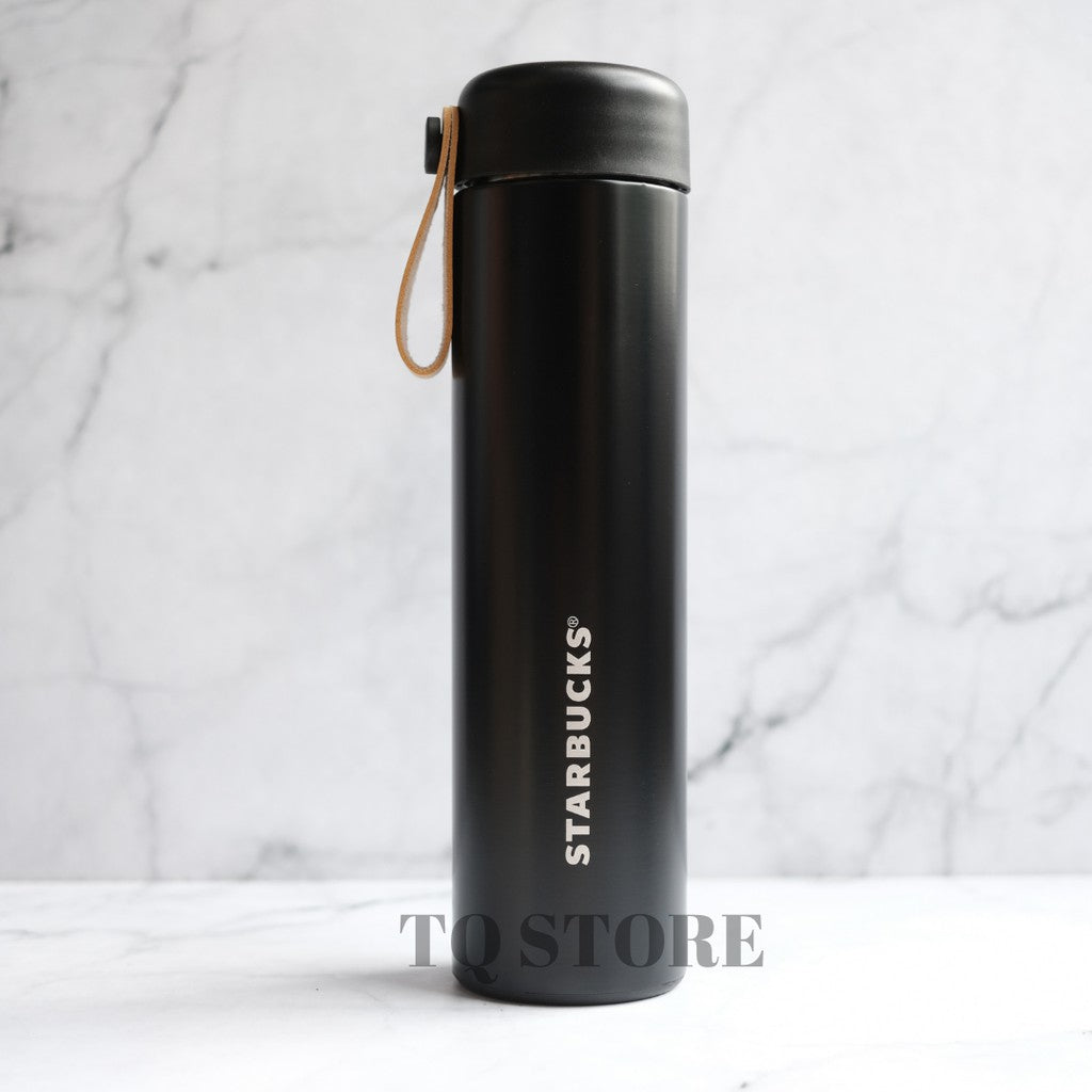 Starbucks Stainless Steel Water Bottle in a sleek, minimalist black finish | 473Ml
