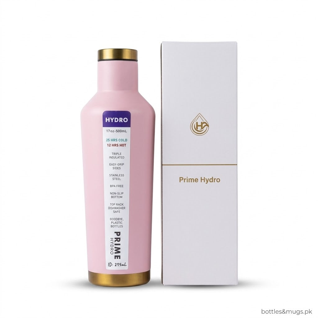 Prime Hydro 17oz/500ml Triple Insulated Stainless Steel Water Bottle with Premium Gift Box