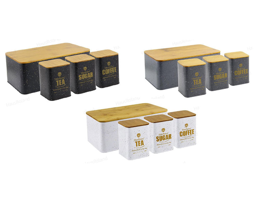 HausRoland Deluxe Bread Bin & Canister Combo 4Pcs Set
