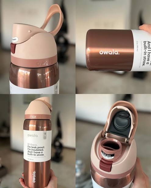 Owala FreeSip 32oz Insulated Stainless Steel Water Bottle – Rose Gold Limited Edition