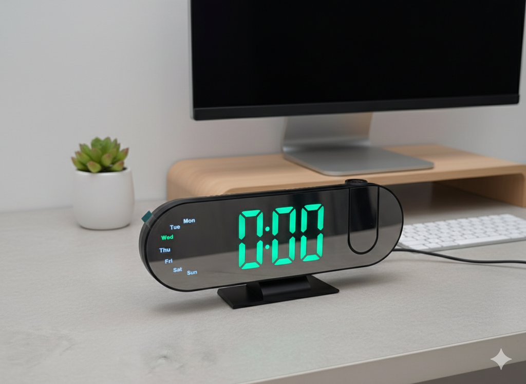 Modern LED Digital Alarm Clock with Day Display & Large Screen