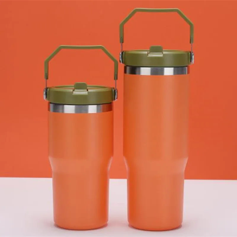 FlipStraw Stainless Steel Tumbler 900Ml - Orange